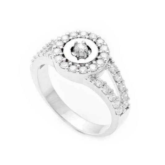 Single Stone Women's Silver Ring