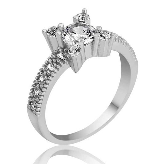 Single Stone Women's Silver Ring