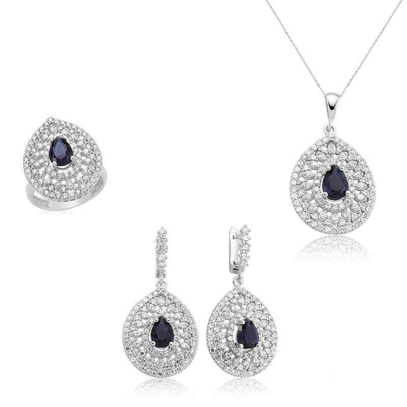 Drop Pattern Women's Silver Set