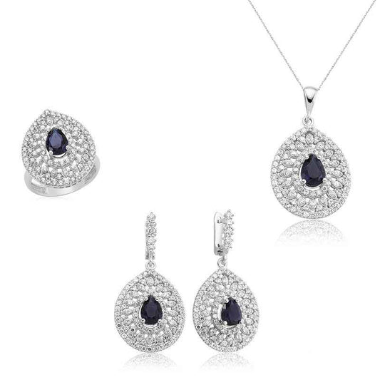 Drop Pattern Women's Silver Set