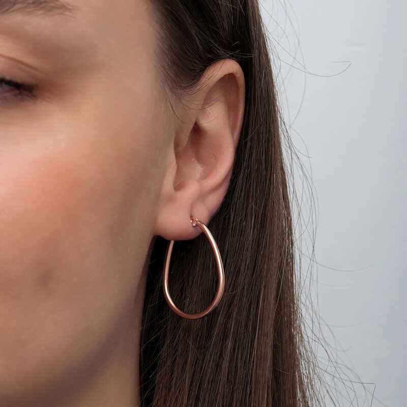 Drop Hoop Women's Silver Earrings