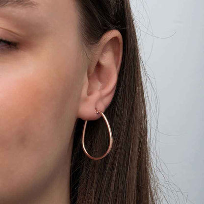 Drop Hoop Women's Silver Earrings