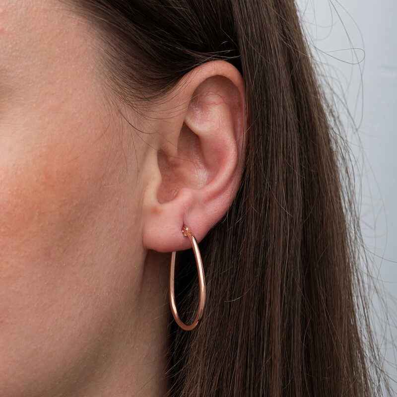 Drop Hoop Women's Silver Earrings