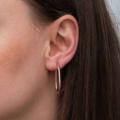 Drop Hoop Women's Silver Earrings