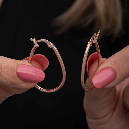 Drop Hoop Women's Silver Earrings