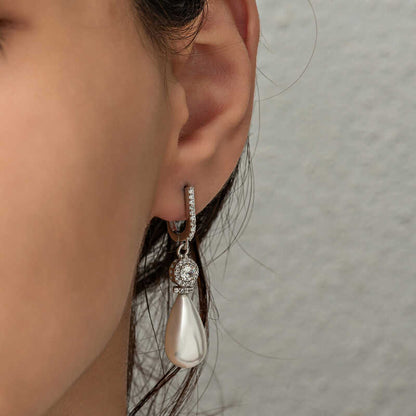 Drop Pearl Women's Silver Earrings
