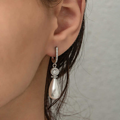 Drop Pearl Women's Silver Earrings