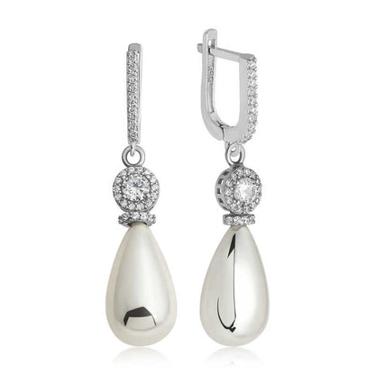 Drop Pearl Women's Silver Earrings