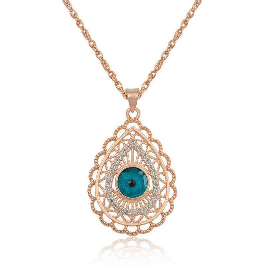 Drop Evil Eye Women's Silver Necklace