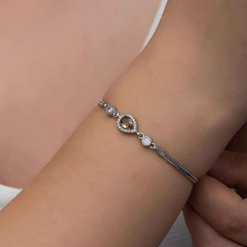 Drop Zultanite Stone Women's Silver Bracelet