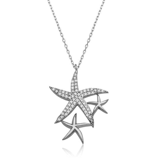 White Starfish Women's Silver Necklace