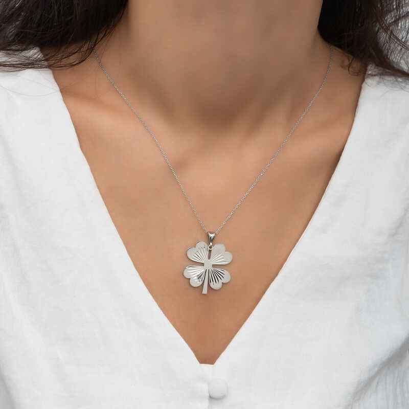 Four-Leaf Clover Women's Silver Necklace