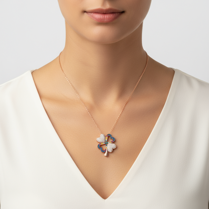 Four-Leaf Clover Women's Silver Pendant Necklace