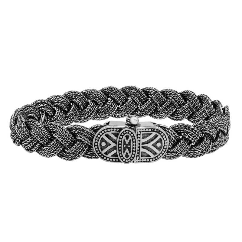 Bracelet en argent tricoté à la main
