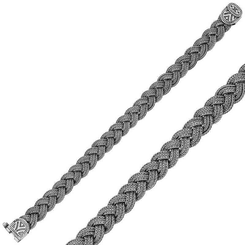 Handcrafted Knit Silver Bracelet
