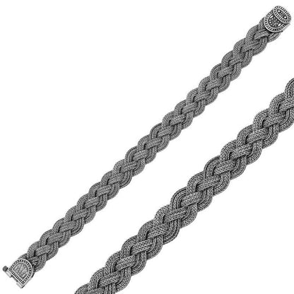 Bracelet en argent tricoté à la main