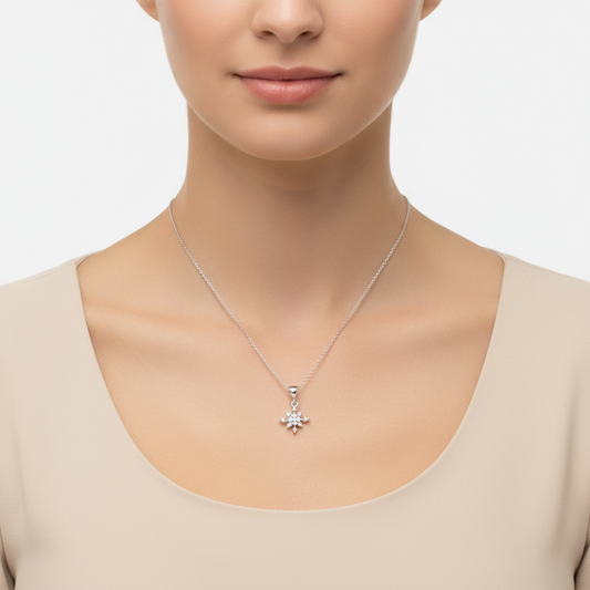 Snowflake Women's Silver Necklace