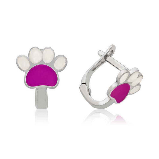 Lilac Paw Children's Silver Earring
