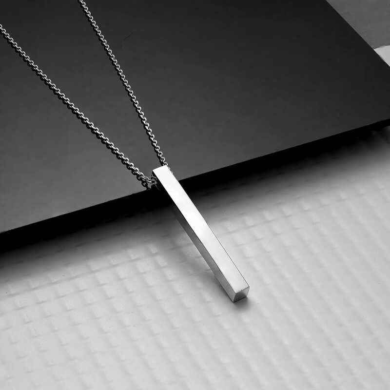 Men's Bar Silver Necklace