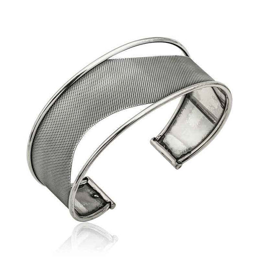 Antiqued Pattern Women's Silver Bracelet