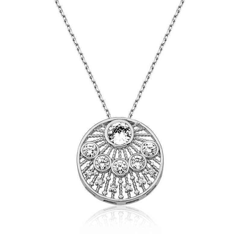 Ethnic Pattern Women's Silver Necklace