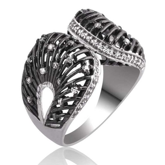 Bague en argent pour femme avec pierre blanche