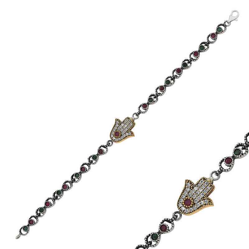 Fatma's Hand Charm Women's Silver Bracelet
