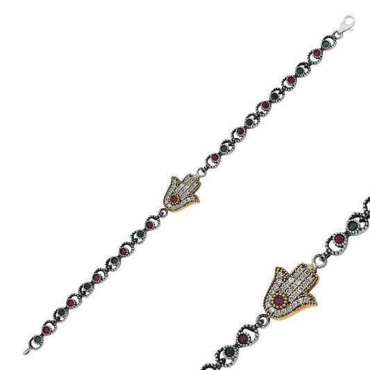Fatma's Hand Charm Women's Silver Bracelet