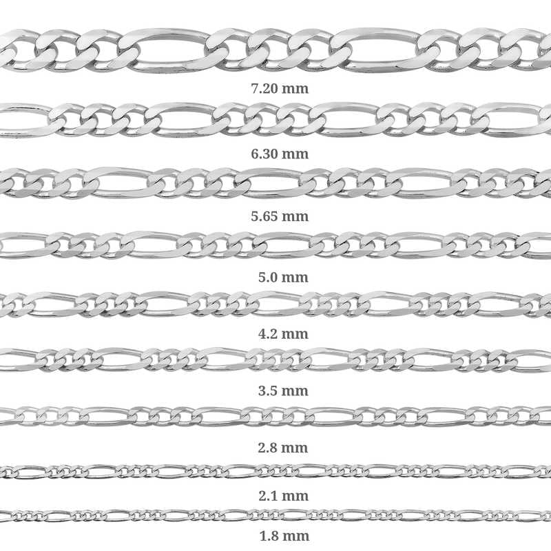 Chaîne Figaro en argent de 4,2 mm - 120 microns