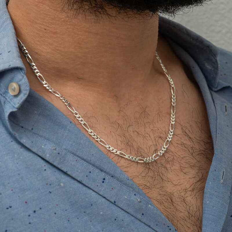 6.30 mm Silver Figaro Chain - 180 micron