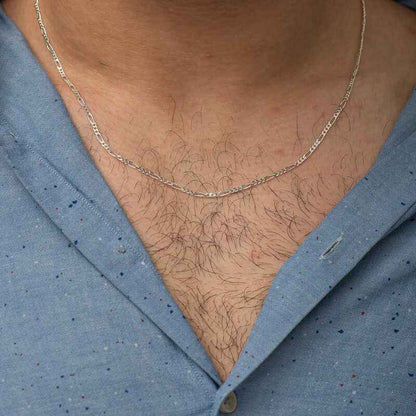 2.10 mm Silver Figaro Chain - 0.60 micron