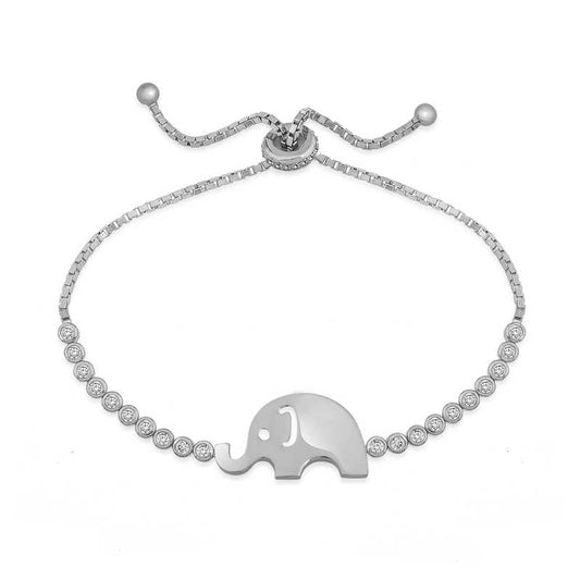 Bracelet en argent avec ascenseur éléphant