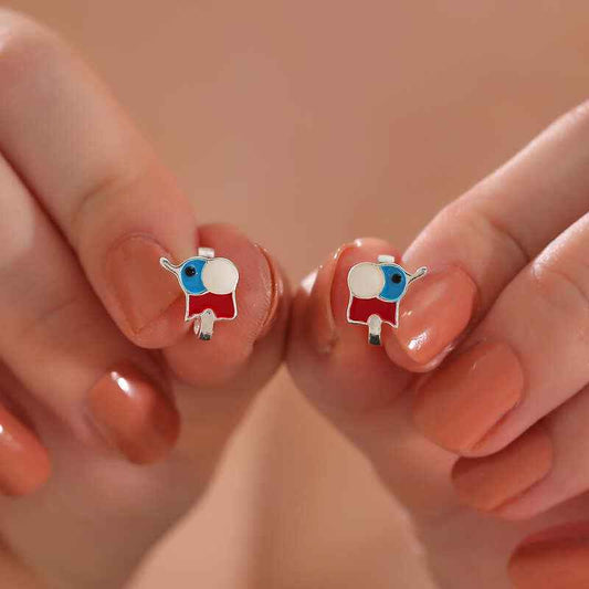 Silver Elephant Children's Earrings