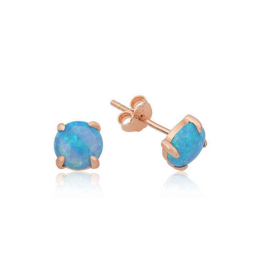 Opal Stone Silver Earrings
