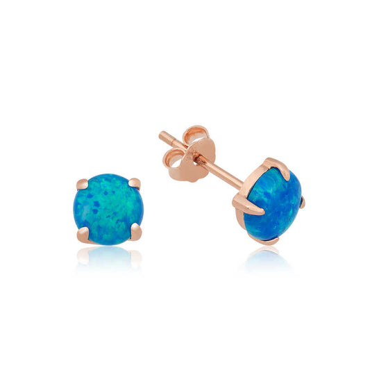 Opal Stone Silver Earrings