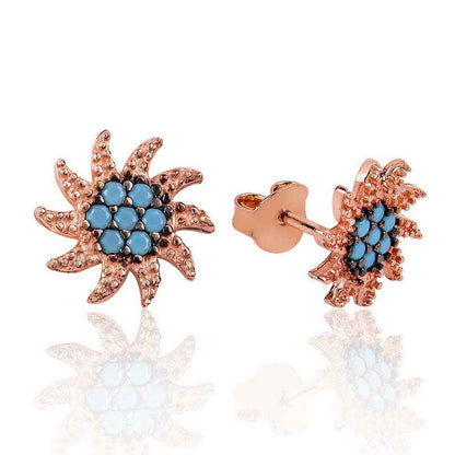 Sun Spike Silver Earrings