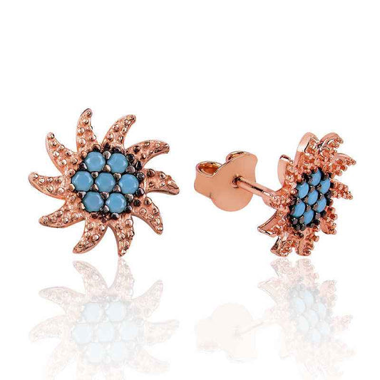 Sun Spike Silver Earrings