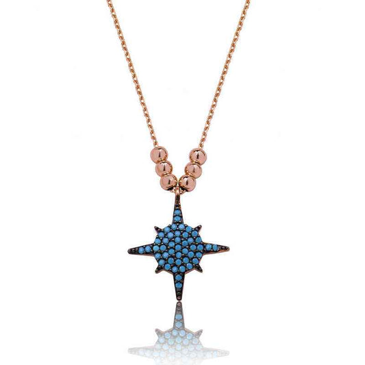 Blue Star Women's Silver Necklace