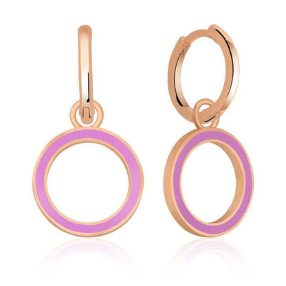 Phosphorescent Lilac Oval Silver Earrings