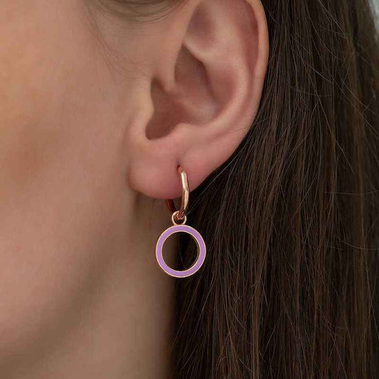 Phosphorescent Lilac Oval Silver Earrings