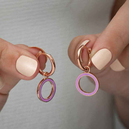 Phosphorescent Lilac Oval Silver Earrings
