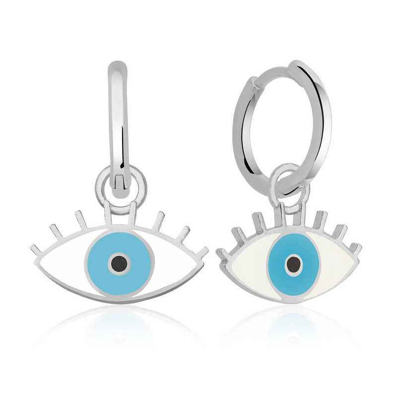 Phosphorescent Blue Eye Silver Earrings