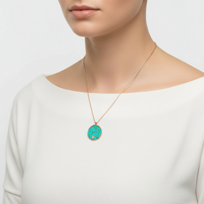 Phosphoreszierende Rose vergoldete Mutter-Kind-Liebes-Silberkette für Damen