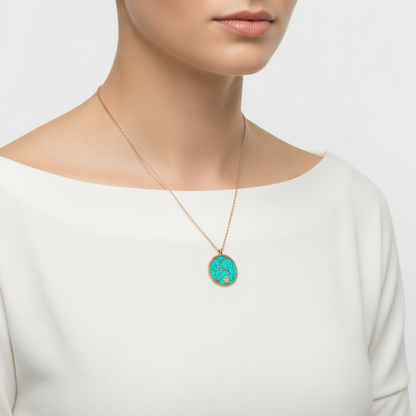 Phosphoreszierende Rose vergoldete Mutter-Kind-Liebes-Silberkette für Damen