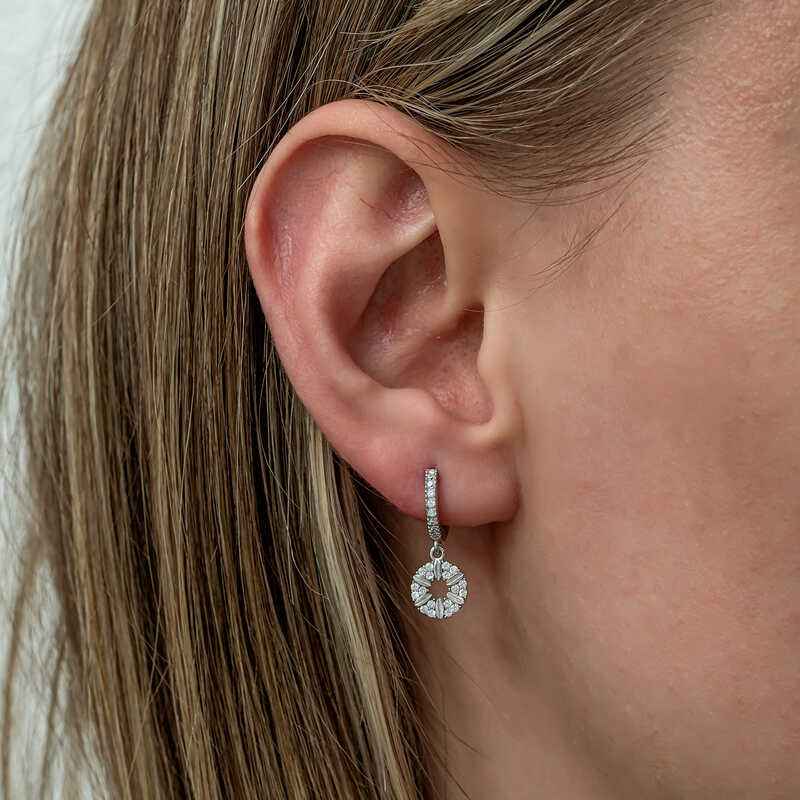 Geometric Pattern Women's Silver Earring