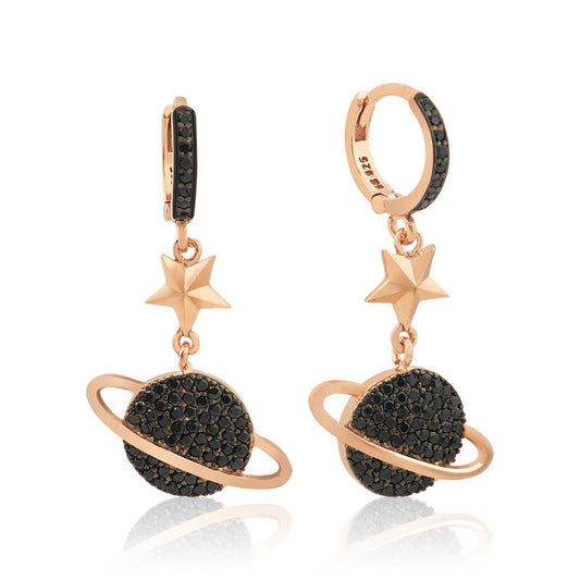 Boucles d'oreilles Planet en argent plaqué rose pour femme