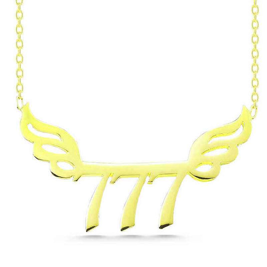 Gold Plated 777 Angel Number Women's Silver Necklace