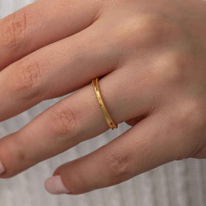 Gold Plated Ajda Women's Silver Ring