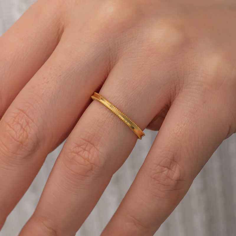 Gold Plated Ajda Women's Silver Ring