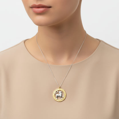 Vergoldete Silberkette mit Löwe-Sternzeichen